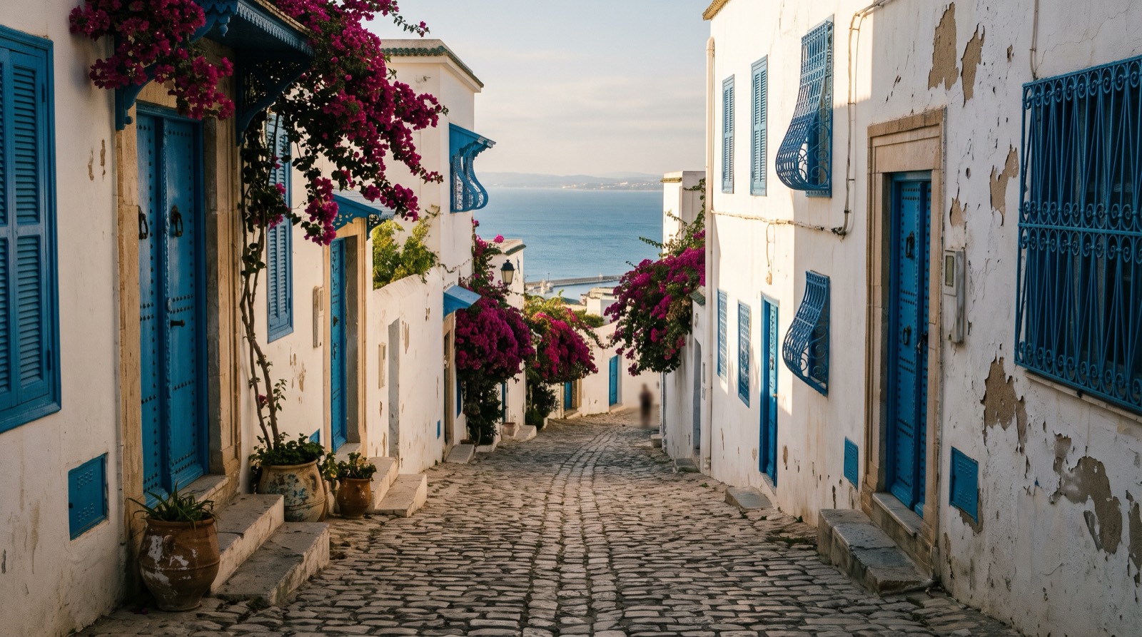 Sidi Bou Said, with its blue doors and white-washed houses